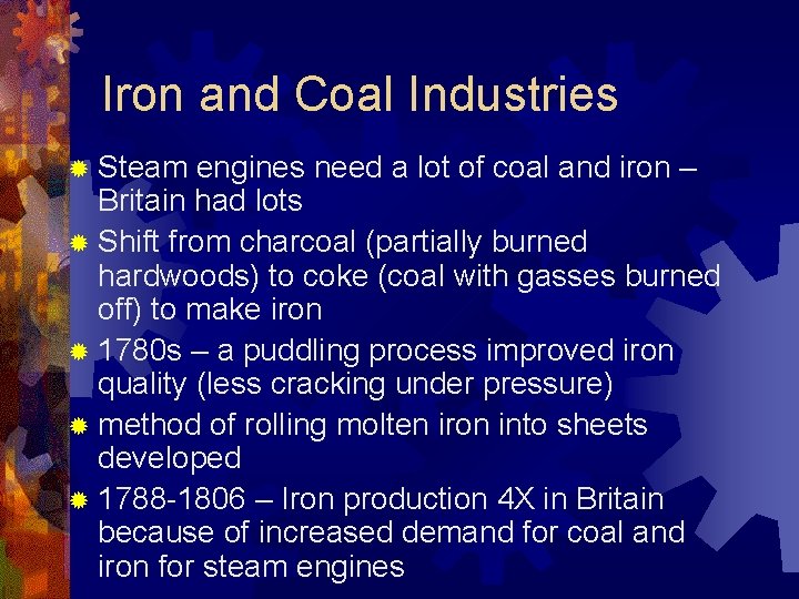 Iron and Coal Industries ® Steam engines need a lot of coal and iron