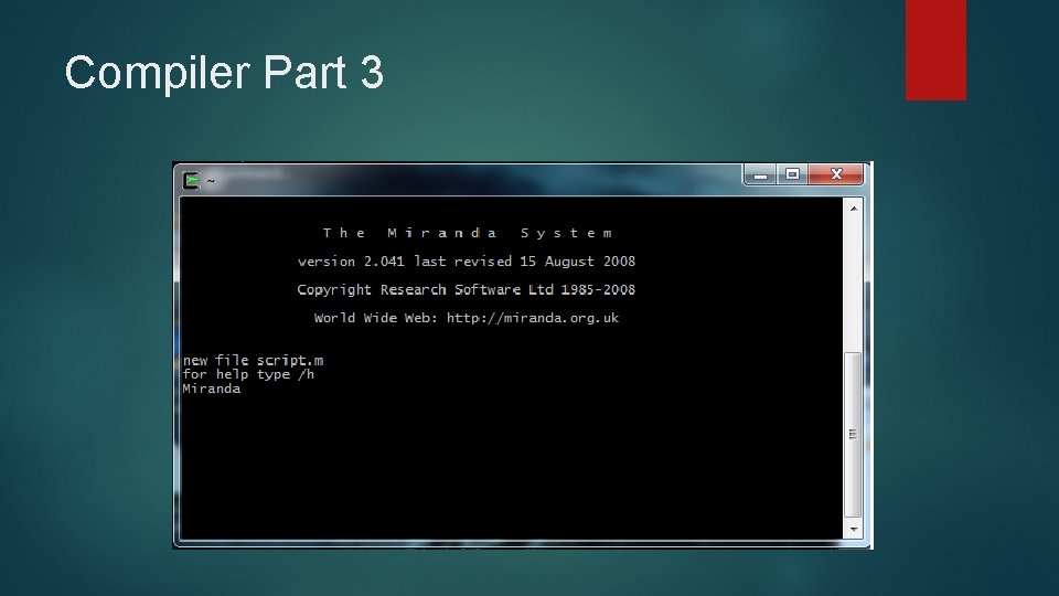Compiler Part 3 Compiler Part 3