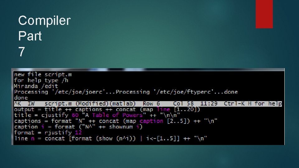 Compiler Part 7 Compiler Part 7