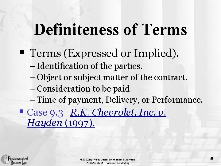 Definiteness of Terms § Terms (Expressed or Implied). – Identification of the parties. –