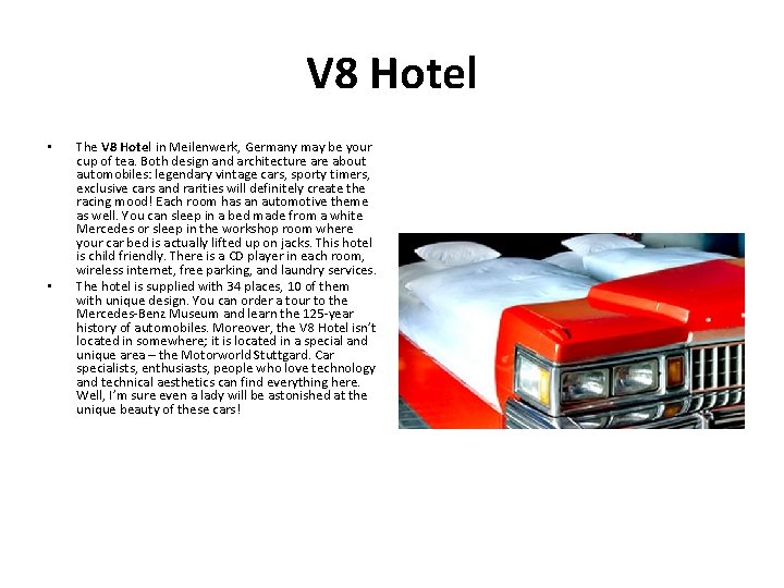 V 8 Hotel • • The V 8 Hotel in Meilenwerk, Germany may be