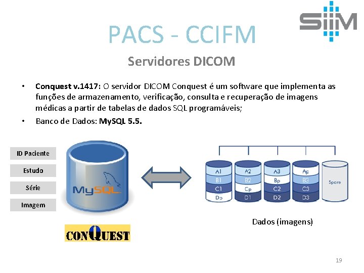 PACS - CCIFM Servidores DICOM • • Conquest v. 1417: O servidor DICOM Conquest