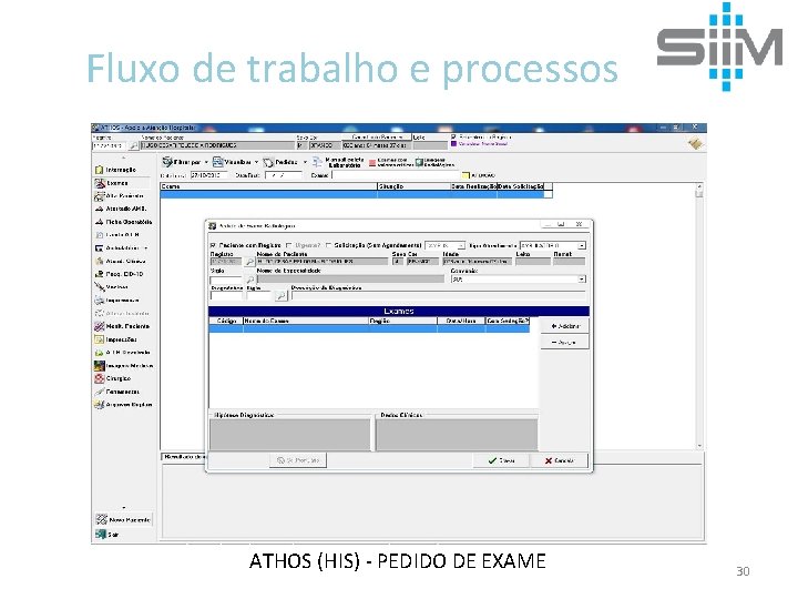 Fluxo de trabalho e processos ATHOS (HIS) - PEDIDO DE EXAME 30 