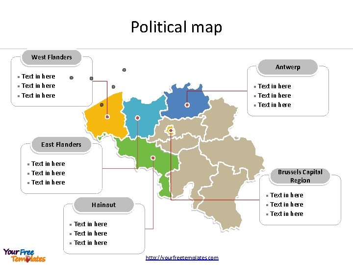 Political map West Flanders Antwerp Text in here l Text in here l East