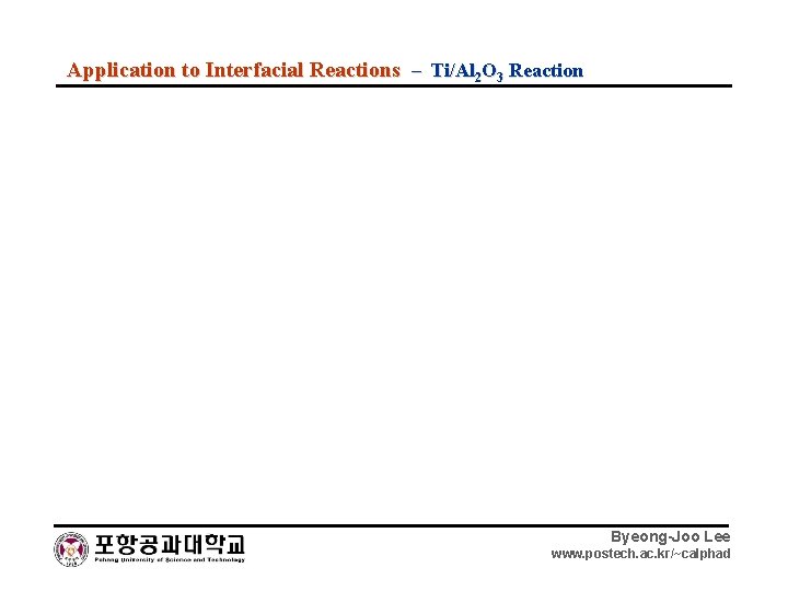 Application to Interfacial Reactions – Ti/Al 2 O 3 Reaction Byeong-Joo Lee www. postech.