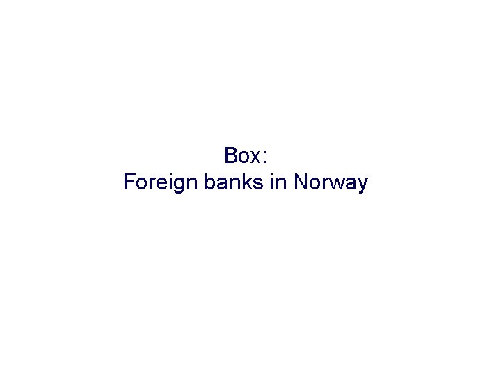 Box: Foreign banks in Norway 