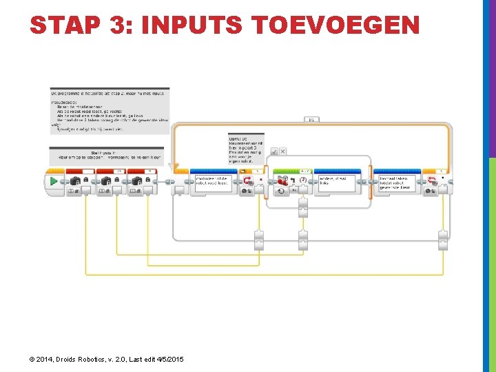 STAP 3: INPUTS TOEVOEGEN © 2014, Droids Robotics, v. 2. 0, Last edit 4/5/2015