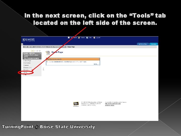 In the next screen, click on the “Tools” tab located on the left side