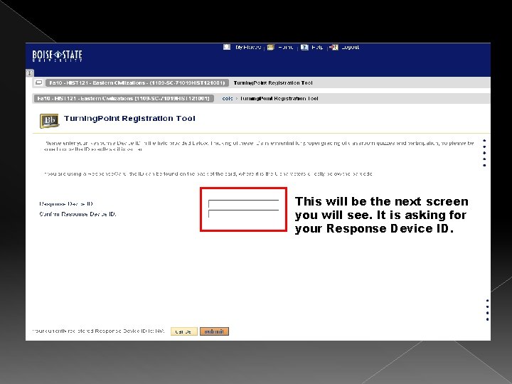 This will be the next screen you will see. It is asking for your