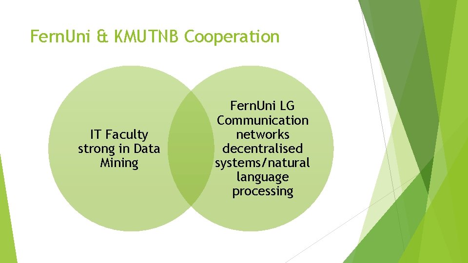 Fern. Uni & KMUTNB Cooperation IT Faculty strong in Data Mining Fern. Uni LG