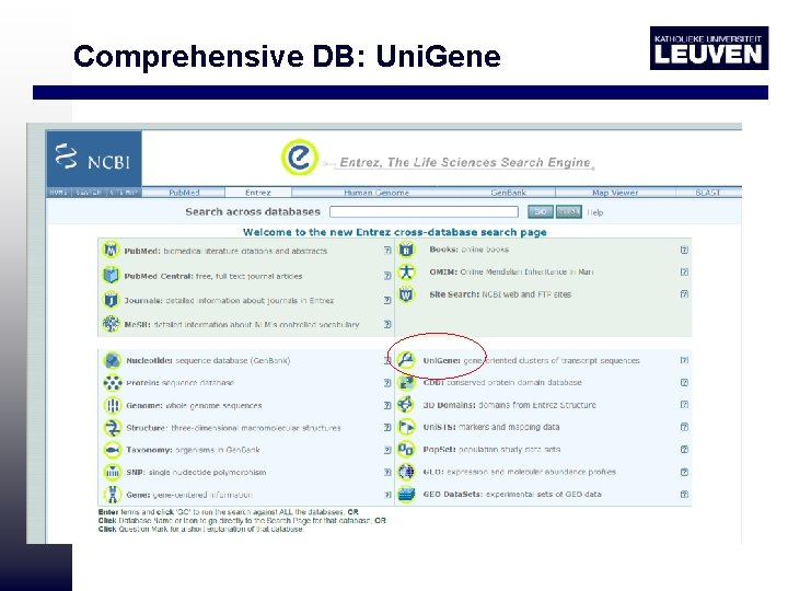 Comprehensive DB: Uni. Gene 