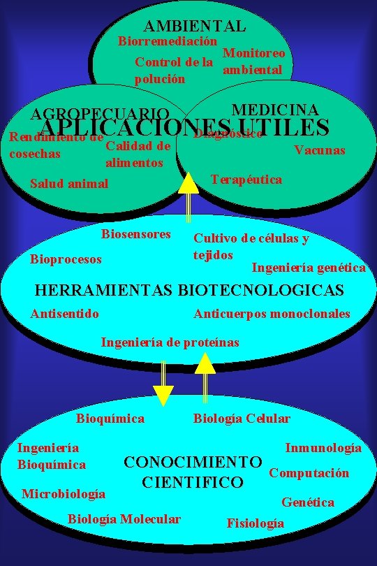 AMBIENTAL Biorremediación Monitoreo Control de la ambiental polución AGROPECUARIO MEDICINA APLICACIONES UTILES Diagnóstico Rendimiento