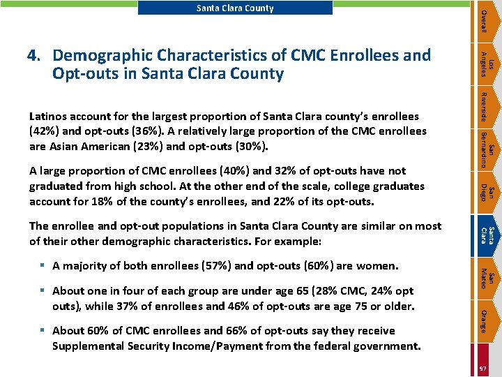 Orange § About 60% of CMC enrollees and 66% of opt-outs say they receive