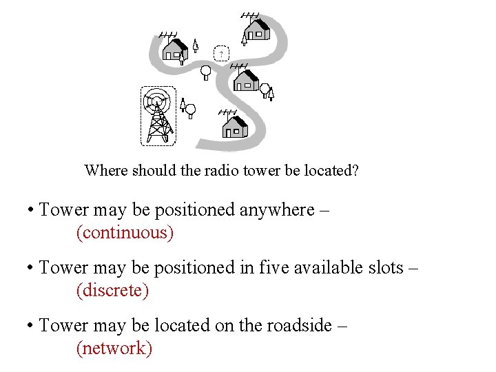 Where should the radio tower be located? • Tower may be positioned anywhere –