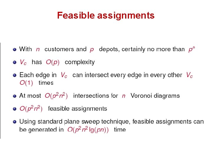 Feasible assignments 