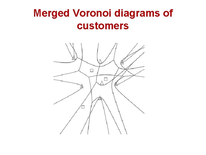 Merged Voronoi diagrams of customers 