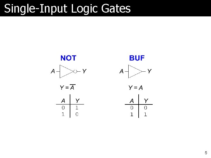 Single-Input Logic Gates 5 