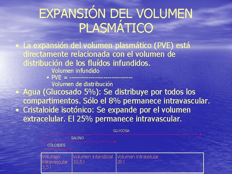 EXPANSIÓN DEL VOLUMEN PLASMÁTICO • La expansión del volumen plasmático (PVE) está directamente relacionada