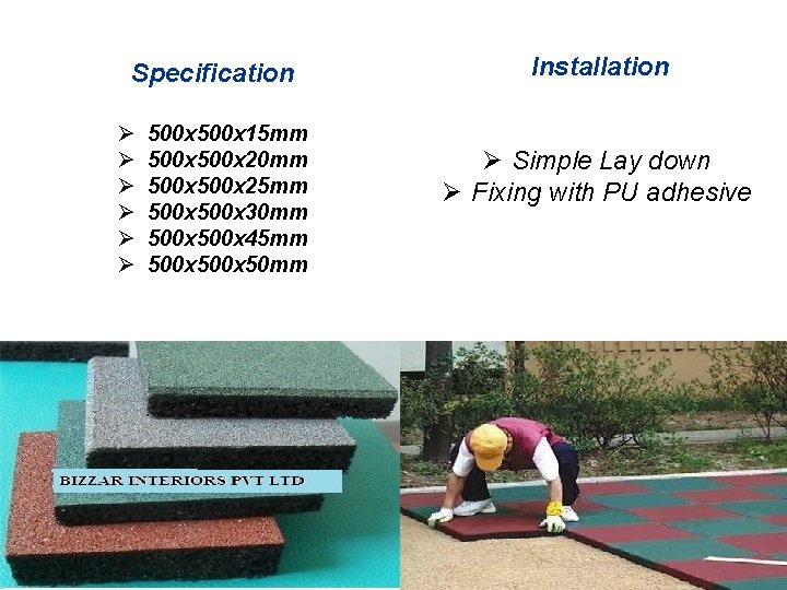 Specification Ø Ø Ø 500 x 15 mm 500 x 20 mm 500 x