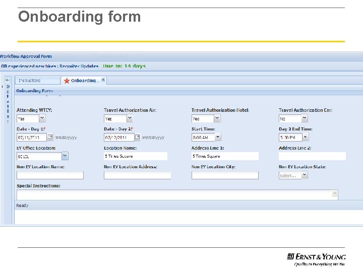 Onboarding form 