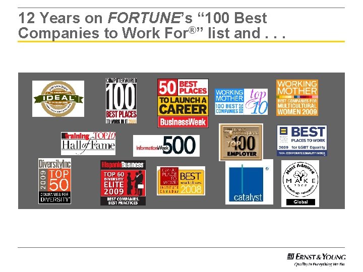 12 Years on FORTUNE’s “ 100 Best Companies to Work For®” list and. .