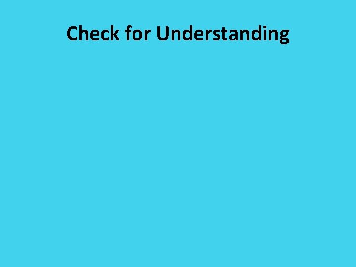 Check for Understanding 