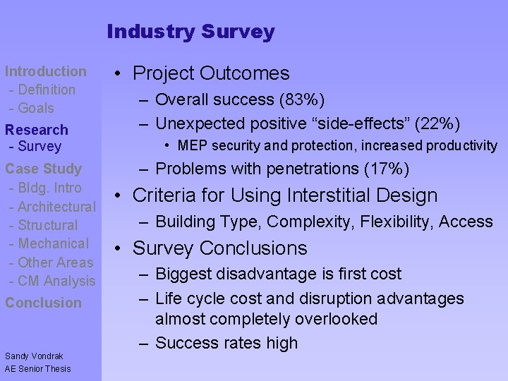 Industry Survey Introduction - Definition - Goals Controversy - Goals Research - Survey Case
