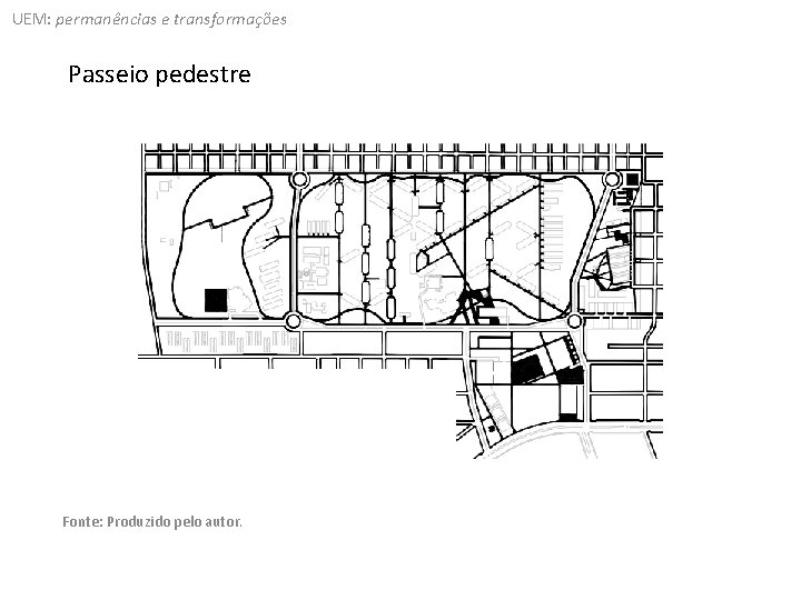 UEM: permanências e transformações Passeio pedestre Fonte: Produzido pelo autor. 