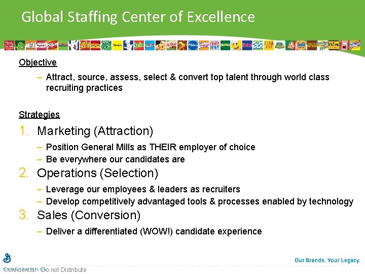 Global Staffing Center of Excellence Objective – Attract, source, assess, select & convert top