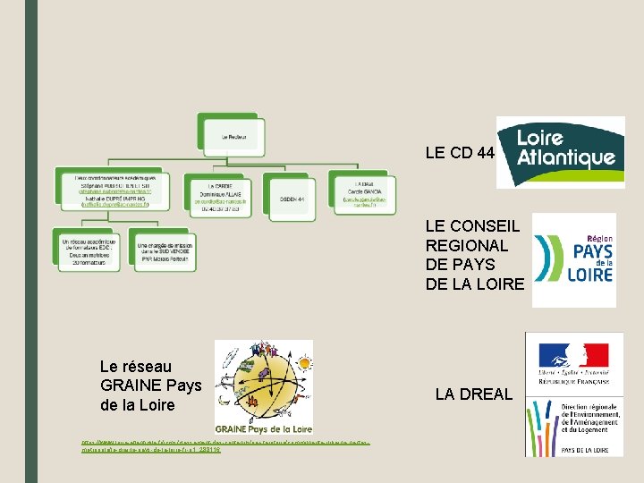 LE CD 44 LE CONSEIL REGIONAL DE PAYS DE LA LOIRE Le réseau GRAINE