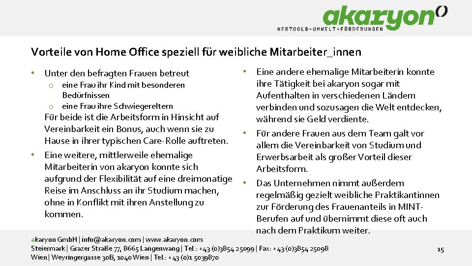 Nachhaltigkeits-Tools Vorteile von Home Office speziell für weibliche Mitarbeiter_innen • Unter den befragten Frauen