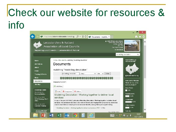 Check our website for resources & info 