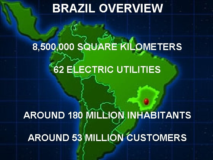 BRAZIL OVERVIEW Introdução o motivo da discussão 8, 500, 000 SQUARE KILOMETERS Ø Identifique-se