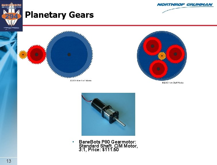 Planetary Gears • 13 Bane. Bots P 80 Gearmotor: Standard Shaft, CIM Motor, 3: