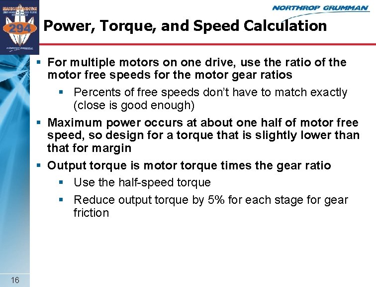 Power, Torque, and Speed Calculation § For multiple motors on one drive, use the