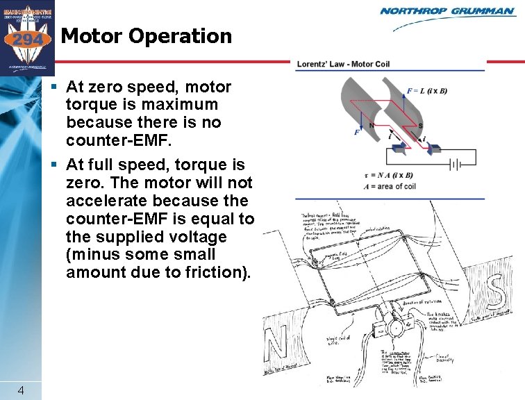 Motor Operation § At zero speed, motor torque is maximum because there is no