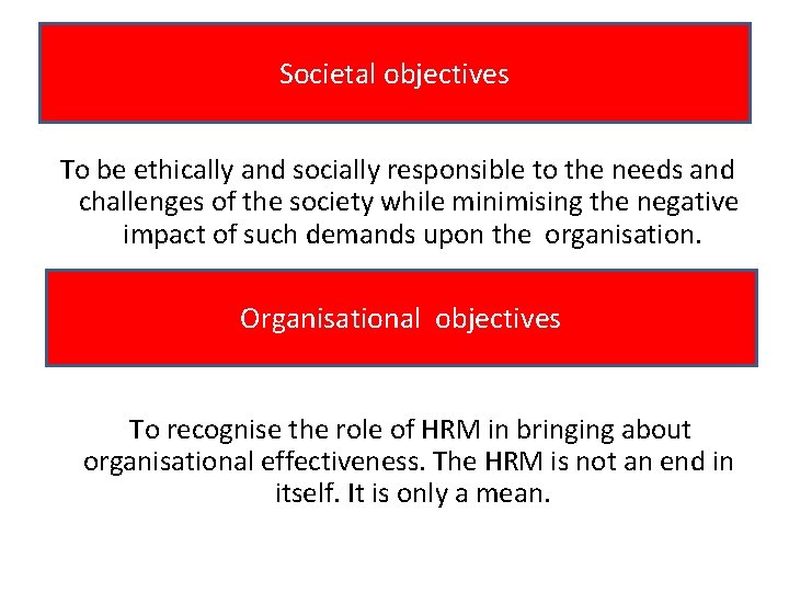 Societal objectives To be ethically and socially responsible to the needs and challenges of
