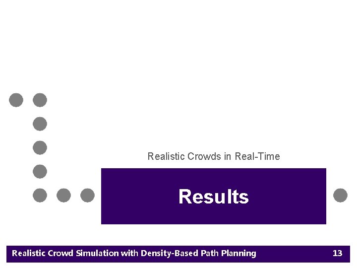 Realistic Crowds in Real-Time Results Realistic Crowd Simulation with Density-Based Path Planning 13 