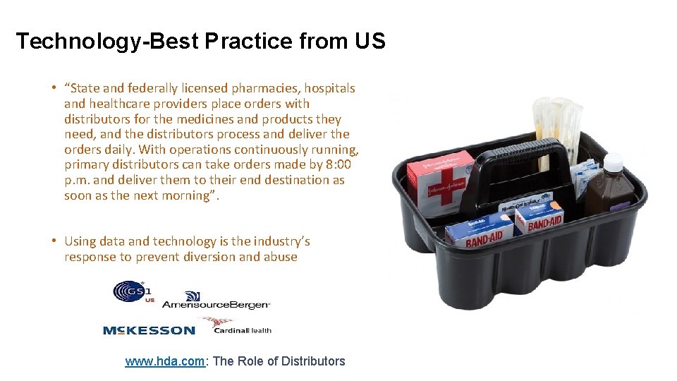 Technology-Best Practice from US • “State and federally licensed pharmacies, hospitals and healthcare providers