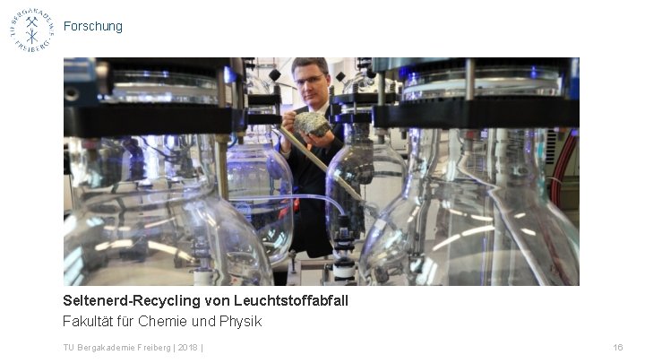 Forschung Seltenerd-Recycling von Leuchtstoffabfall Fakultät für Chemie und Physik TU Bergakademie Freiberg | 2018