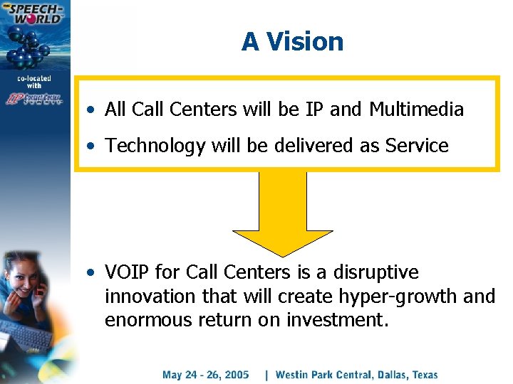 A Vision • All Call Centers will be IP and Multimedia • Technology will