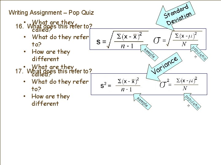 rd a d n a t S iation v De Writing Assignment – Pop