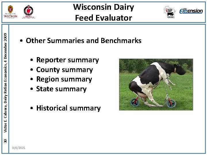  • Other Summaries and Benchmarks • Reporter summary • County summary • Region