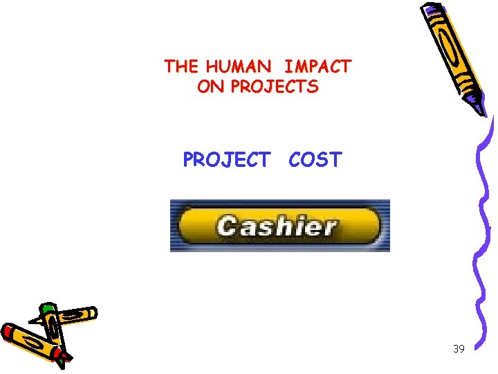 THE HUMAN IMPACT ON PROJECTS PROJECT COST 39 