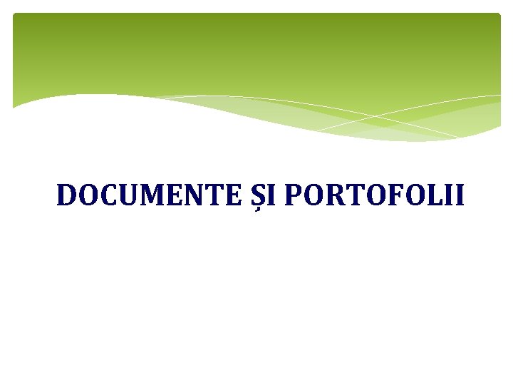 DOCUMENTE ȘI PORTOFOLII 