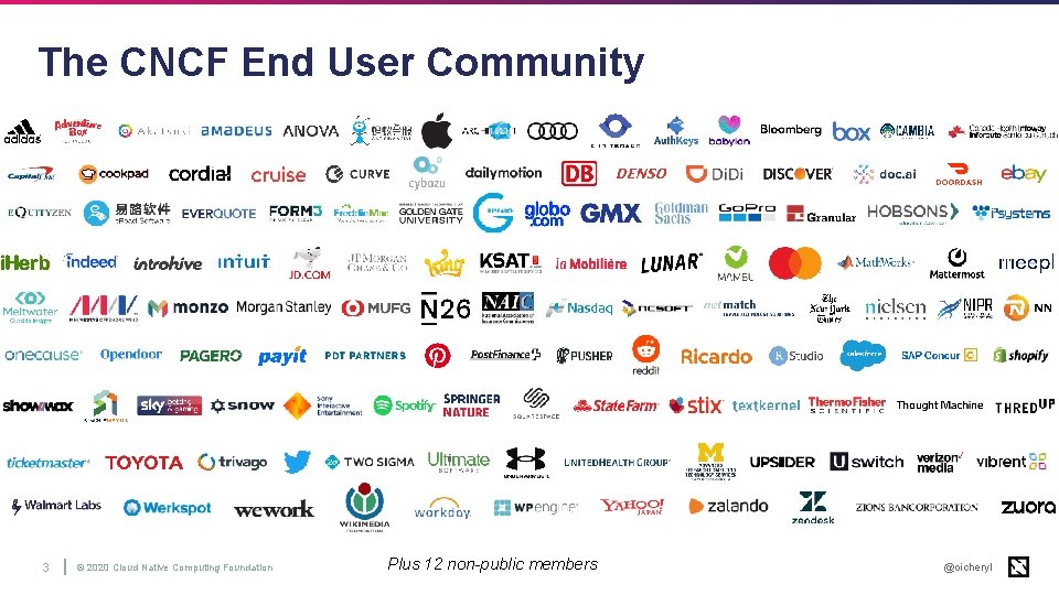 The CNCF End User Community 3 © 2020 Cloud Native Computing Foundation Plus 12