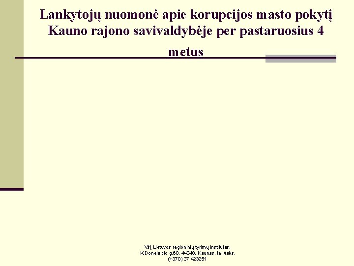 Lankytojų nuomonė apie korupcijos masto pokytį Kauno rajono savivaldybėje per pastaruosius 4 metus VšĮ