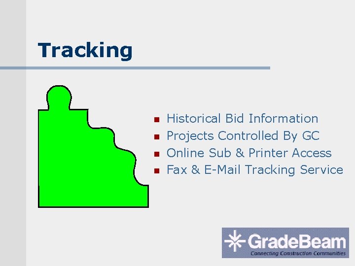 Tracking n n Historical Bid Information Projects Controlled By GC Online Sub & Printer