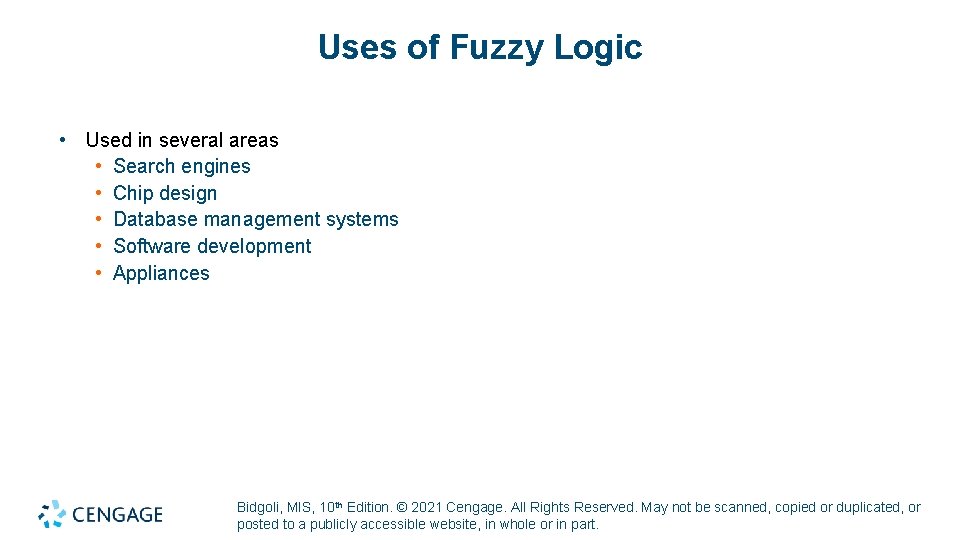Uses of Fuzzy Logic • Used in several areas • Search engines • Chip