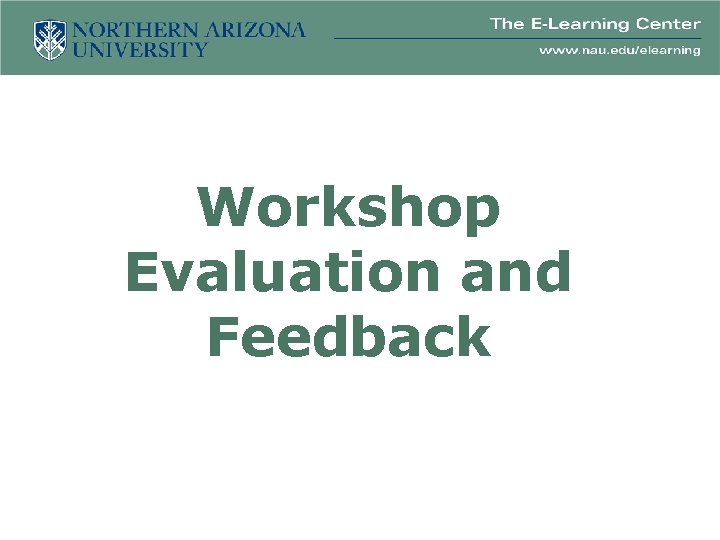 Workshop Evaluation and Feedback 